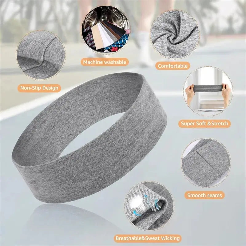 7Pcs Solid Elastic Hair Bands Set for Men and Women Sweat Absorbing Hair Accessories for Running Yoga and Sports