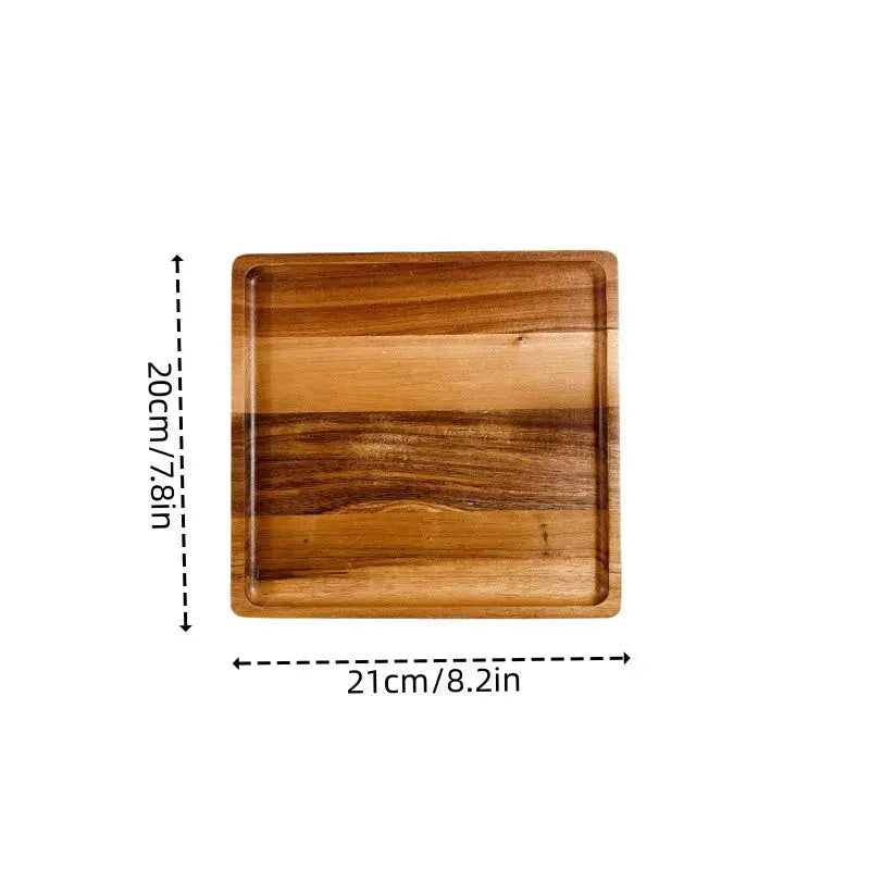 Japanese Solid Wood Fruit Plate Tray Set Multi Size Snack Platter