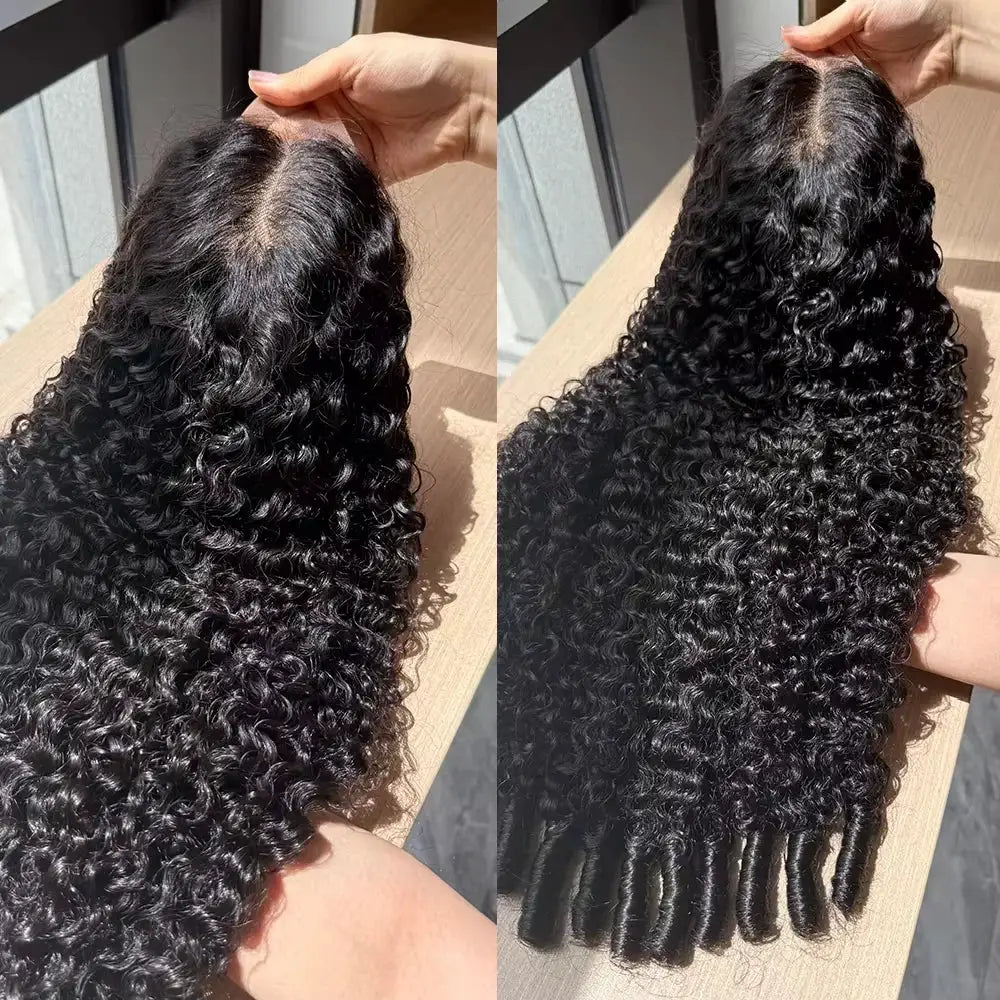 Burmese 13x6 Lace Frontal Wig 200 Density Human Hair Curly Virgin Pre Plucked HD Transparent Lace Wig