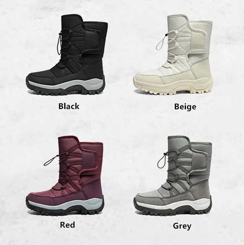 Mens Winter Boots Waterproof Plush Lined Non Slip Outdoor Hiking Ankle Boots All Weather Warmth