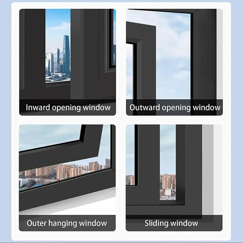 Simples Market 4-piece black child safety window lock set for inward, outward, outer-hanging, and sliding windows.