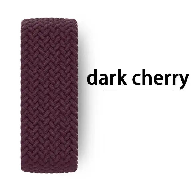 Apple Watch braided band dark cherry, woven textile strap for multiple sizes