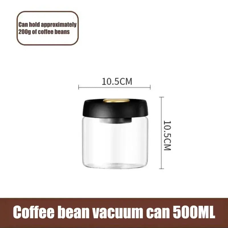 Vacuum Sealed Glass Storage Jar for Coffee Beans Tea Spices Rice and Nuts Moisture Proof Kitchen Storage