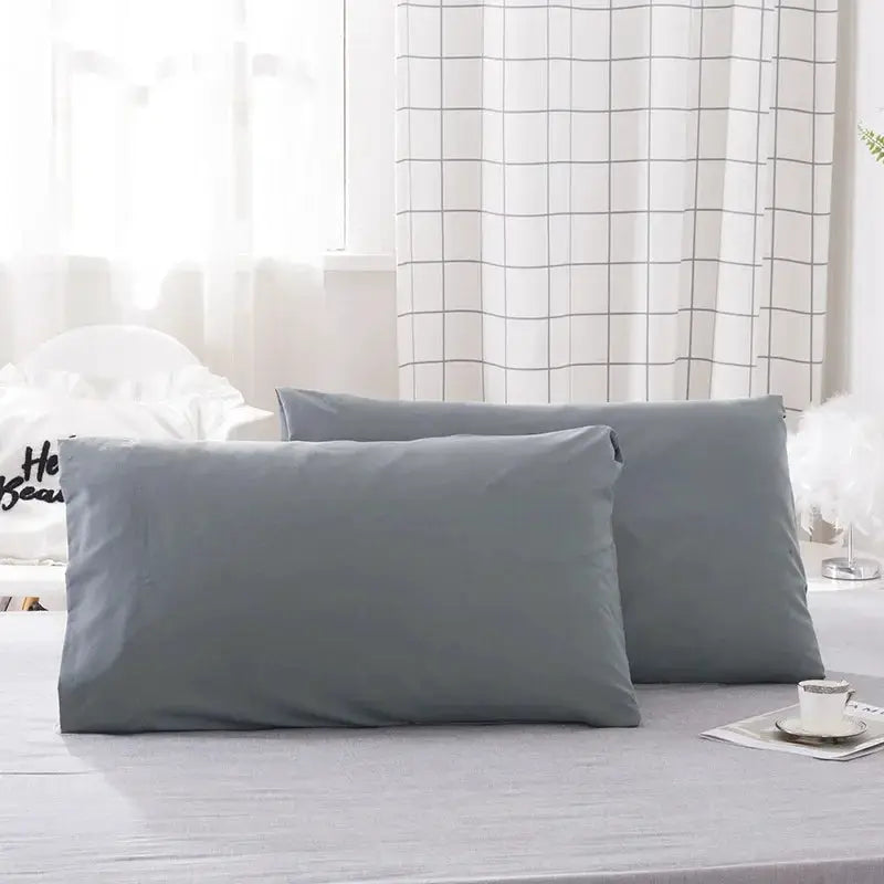 2-pack pillowcases by Simples Market in gray-blue, soft bedroom covers; insert not included