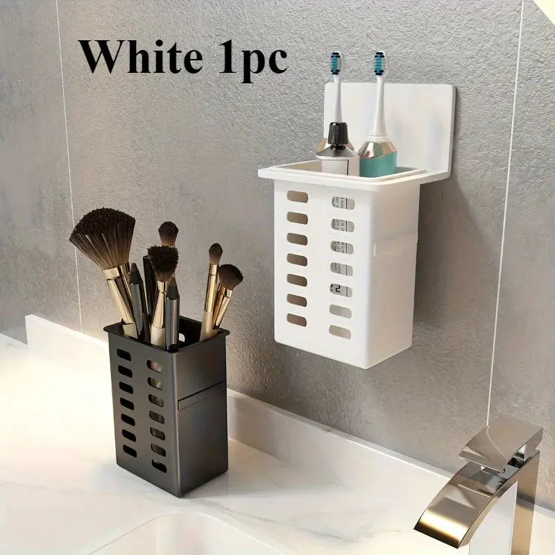 Home Essentials Wall Mounted Toothbrush Storage Rack Space Saving Toothpaste And Toothbrush Organizer