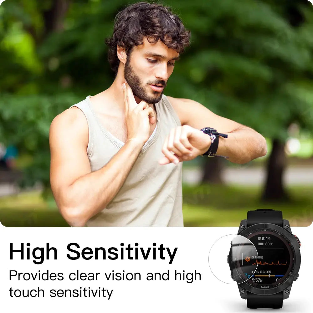 TechShield 9H Tempered Glass Screen Protector For Garmin Fenix Series AMOLED Clarity Anti Scratch Anti Fingerprint