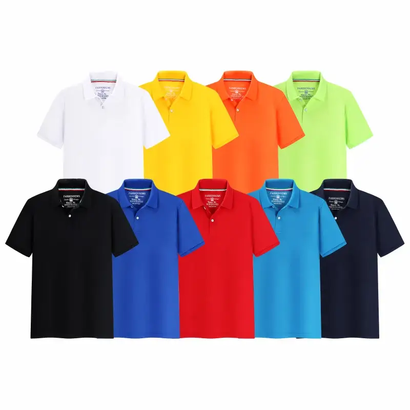 Unisex polo shirts set in 9 solid colors, short-sleeve casual tops by Simples Market