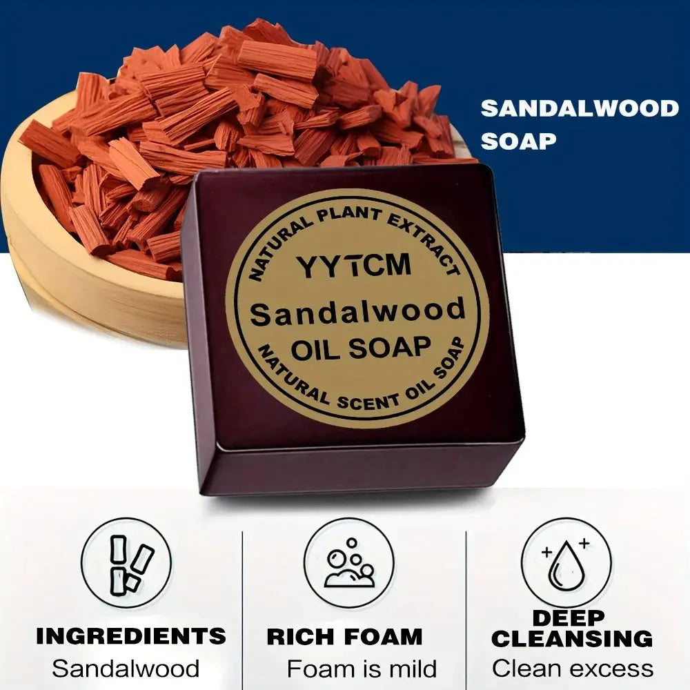 Premium Sandalwood Soap For Men With Long Lasting Light Fragrance For Bath Hand And Face Washing Gentle Skin Care Gift