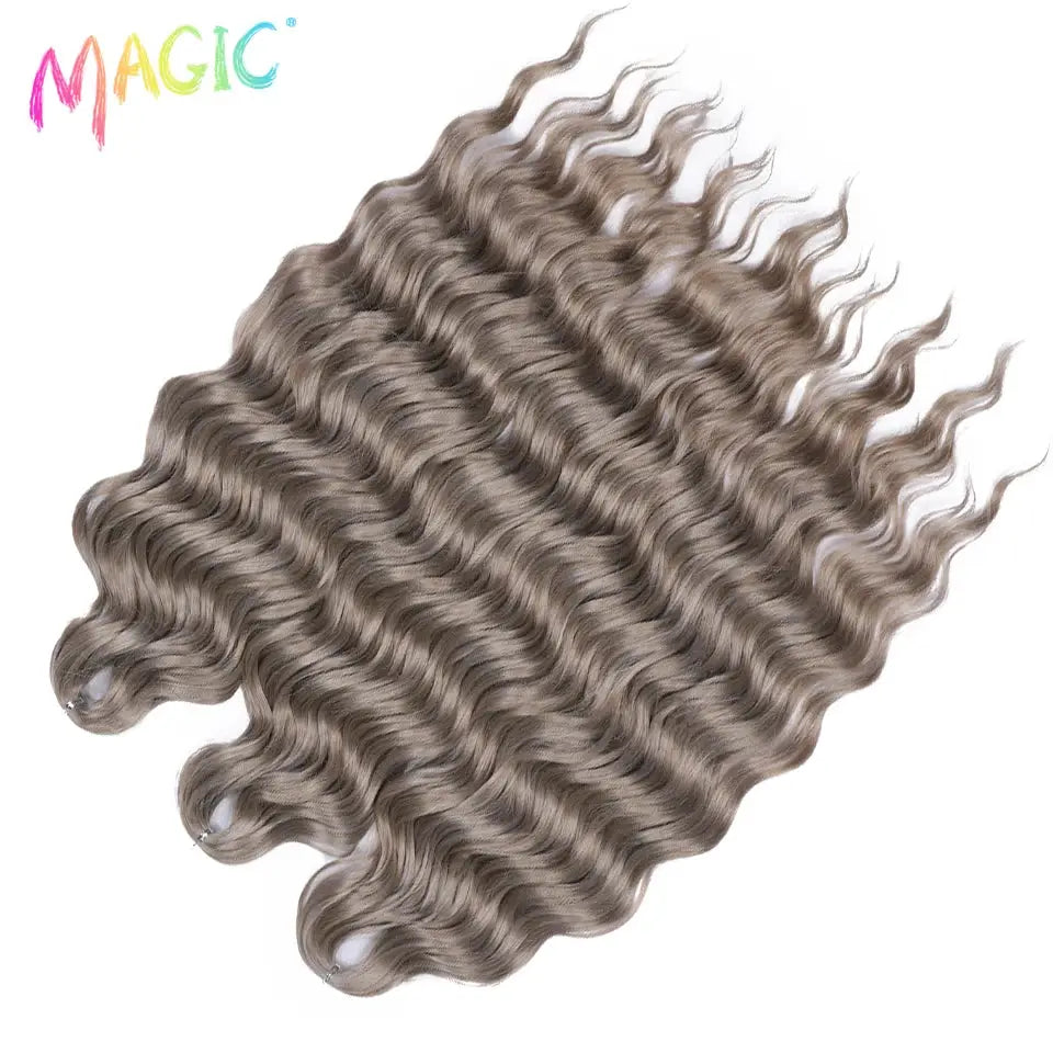 Anna synthetic hair 24-inch water-wave braiding extensions, ombre blonde, Simples Market