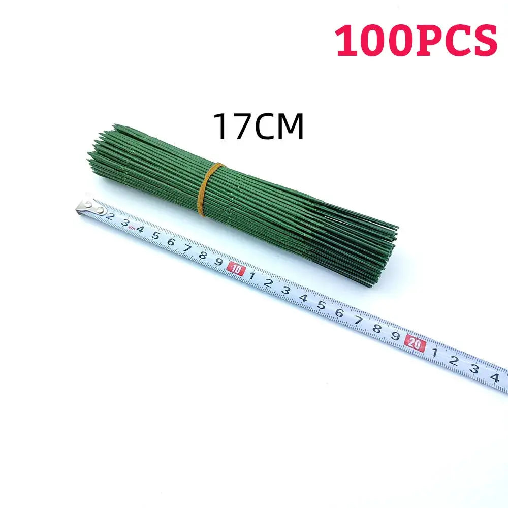 Green Flower Stem Sticks DIY Floral Material Handmade Wire Stem Self Adhesive Floriculture Tape Paper Tape For Bouquets
