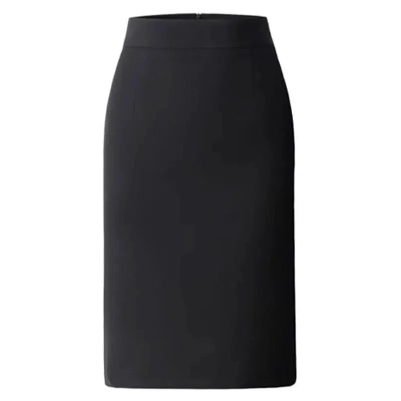 High-waisted black pencil skirt by Simples Market, office-ready slim-fit midi, solid color