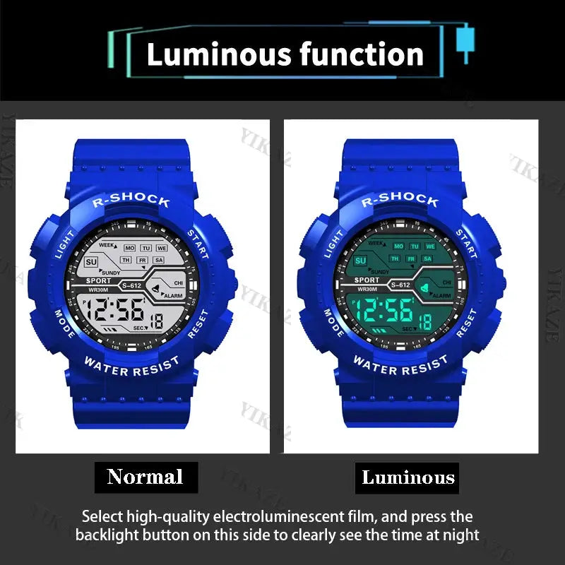 Summit Gear Outdoor Sport Mens Watch Multifunction Large Screen LED Display Waterproof Military Digital Wristwatch