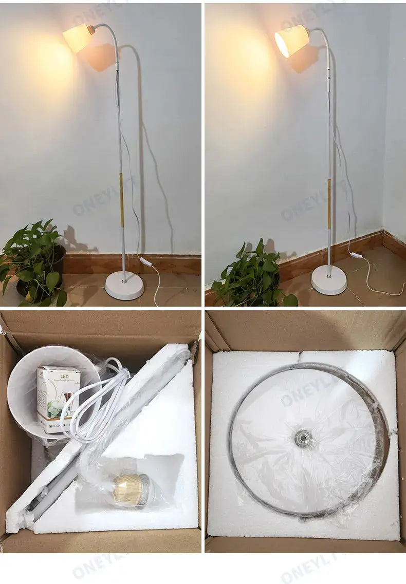 Floor lamp Simples Market white wrought-iron LED standing lamp with adjustable head
