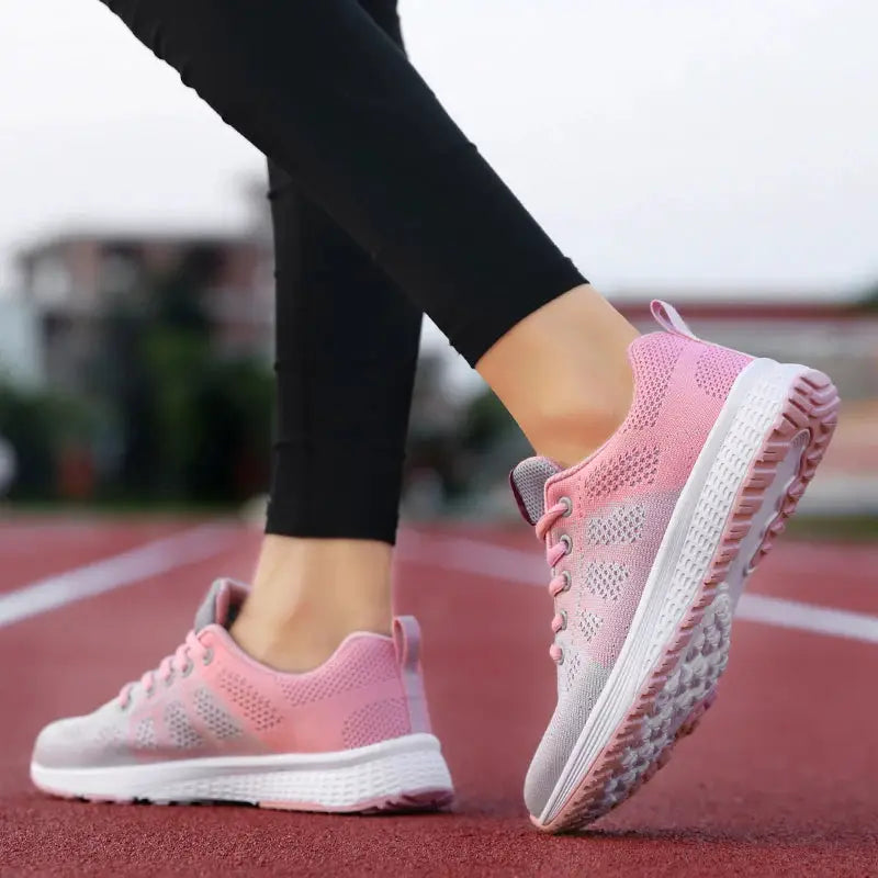 NovaStride Women Platform Running Shoes With Breathable Mesh Upper For Comfort And Stability