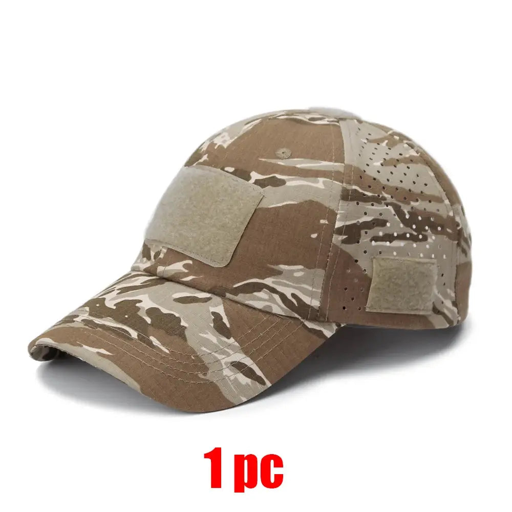 Mens Camouflage Baseball Cap Breathable Sun Protection Hat For Outdoor Sports Hunting Hiking Camping Beach Fishing