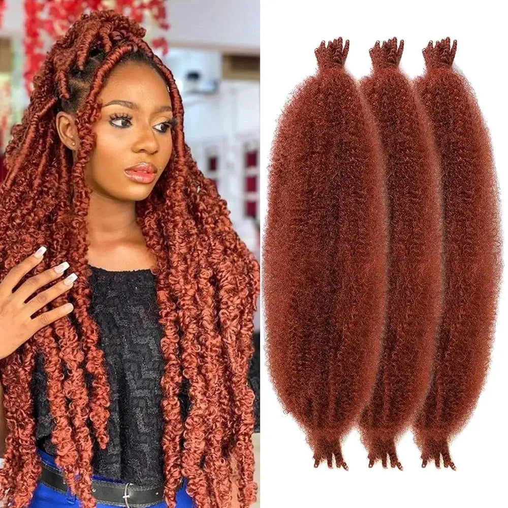 Simples Market Marley crochet braiding hair, 22in Afro twist, pre-separated synthetic extensions, 3 packs, reddish brown