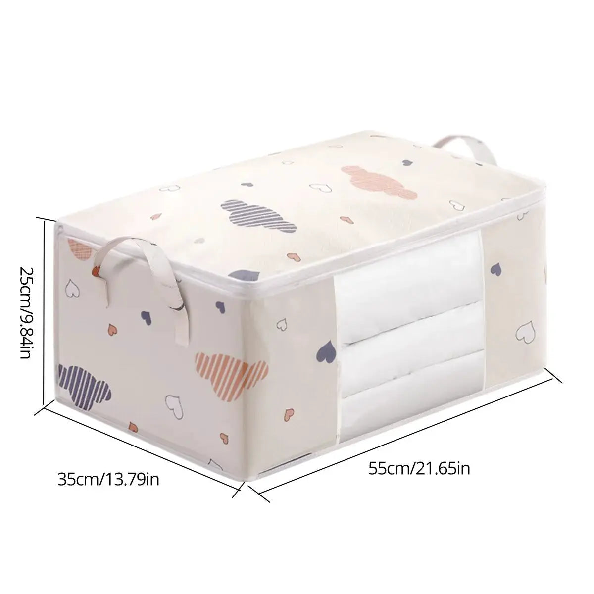 StowAway Large Capacity Clothes Storage Bag Organizer With Reinforced Handle And Sturdy Zipper For Space Saving