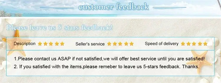 ZRTAK sexy swimsuits banner by Simples Market showing 5-star feedback on description, service, and delivery