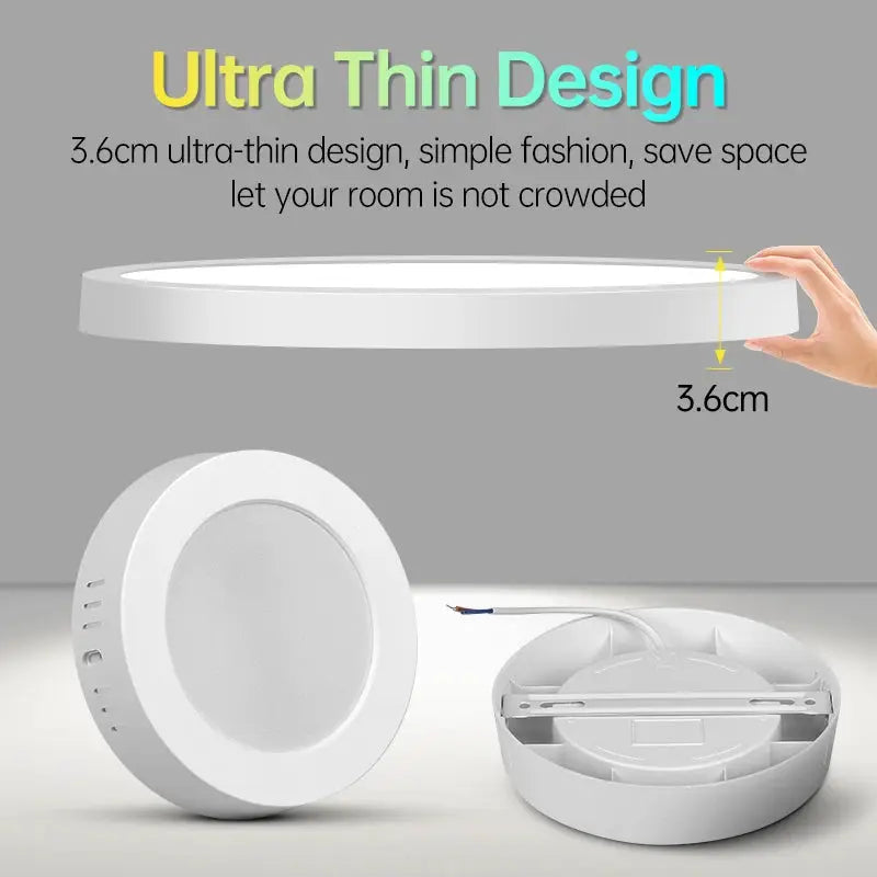 Simples Market white LED ceiling light panel, ultra-thin round design, 3.6 cm thick