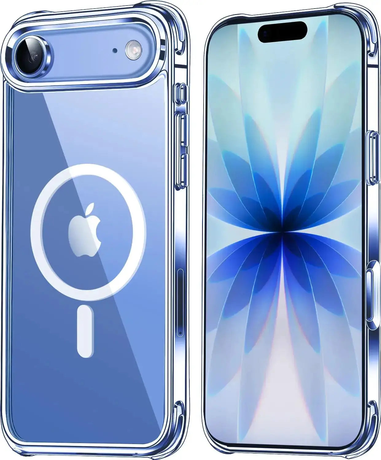 Transparent magnetic iPhone case for Simples Market, compatible with iPhone 17/16 Pro Max/15/14 Plus, clear back, MagSafe