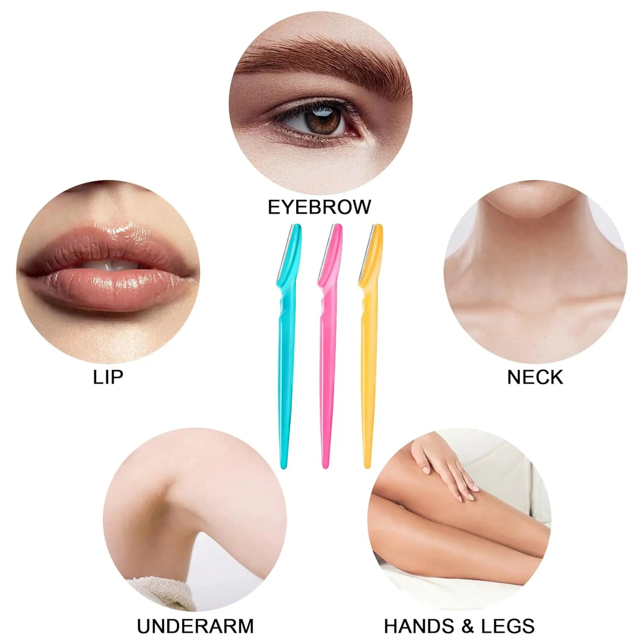Brand Brow Razor Set Stainless Steel Eyebrow and Face Trimmer Protective Cover for Women and Men Safe Hair Removal