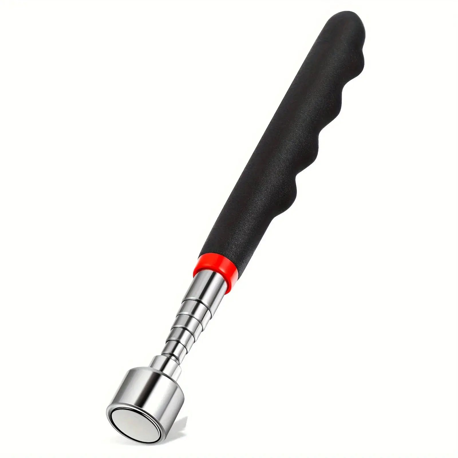Telescoping magnetic pickup tool with black grip and chrome shaft, Simples Market