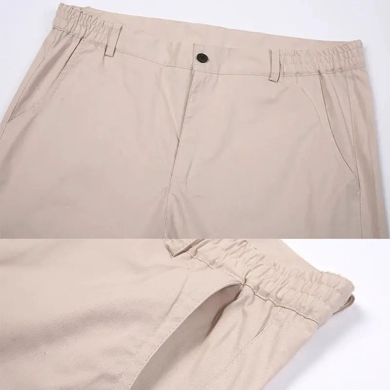 Simples Market men's beige 100% cotton shorts with elastic waist and front pockets