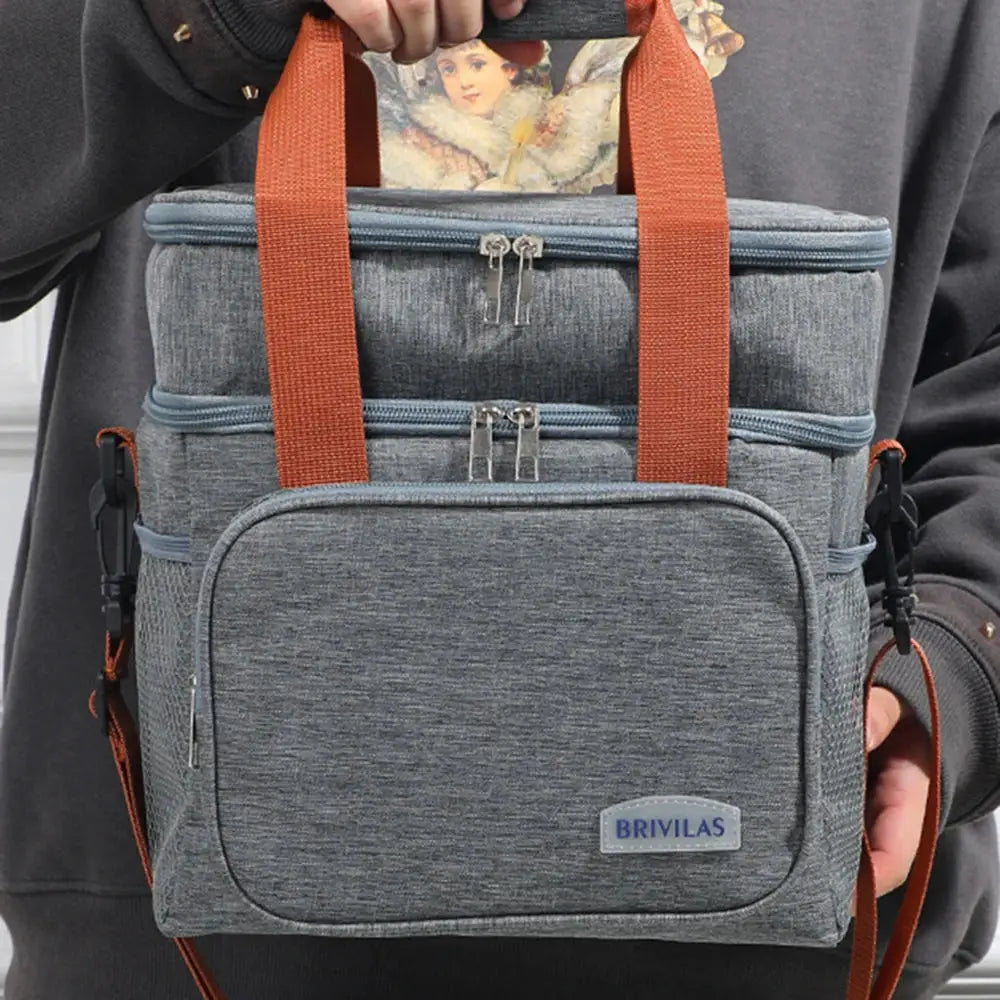 SmartCarry Fashion Crossbody Insulated Lunch Bag Large Capacity Keeps Food Fresh All Day Waterproof Oxford Cloth