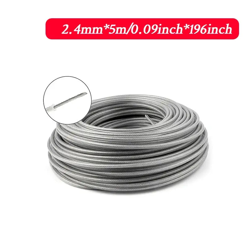 LUSQI Steel Wire Nylon Grass Trimmer Line 5M 10M 15M Replacement Rope For Brush Cutters And Lawn Mowers
