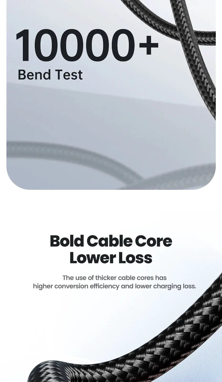 Toocki 540 rotate magnetic USB-C charging cable, braided black nylon, fast charging