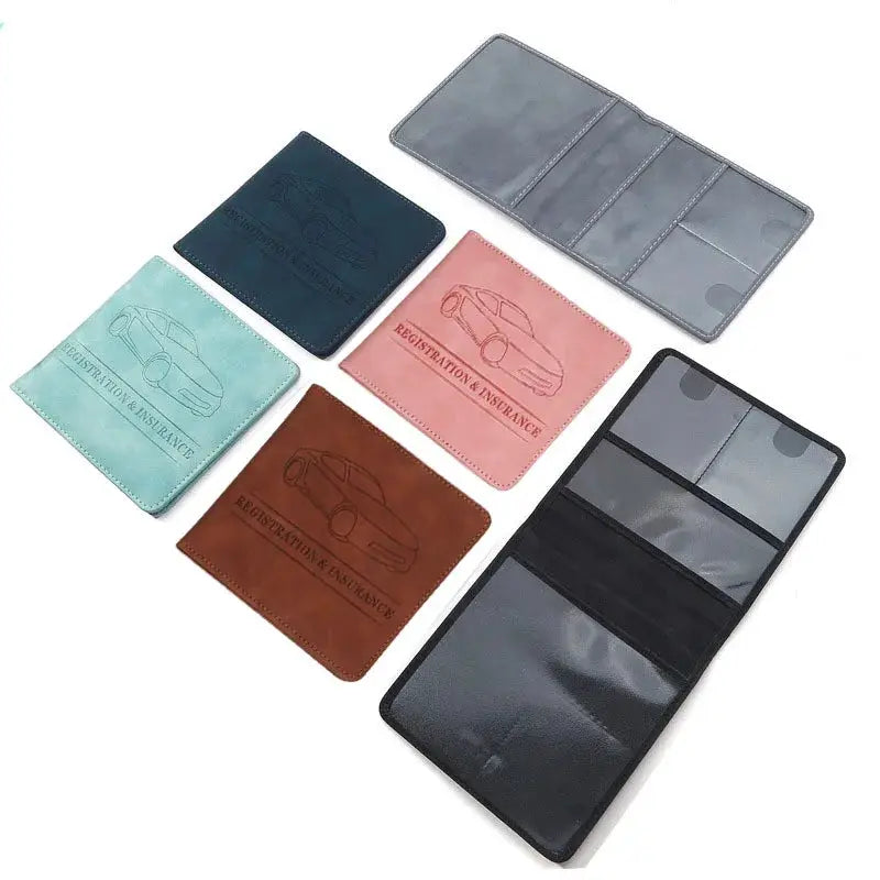 Men's card holder set by Simples Market: seven assorted-color wallets with multiple card slots