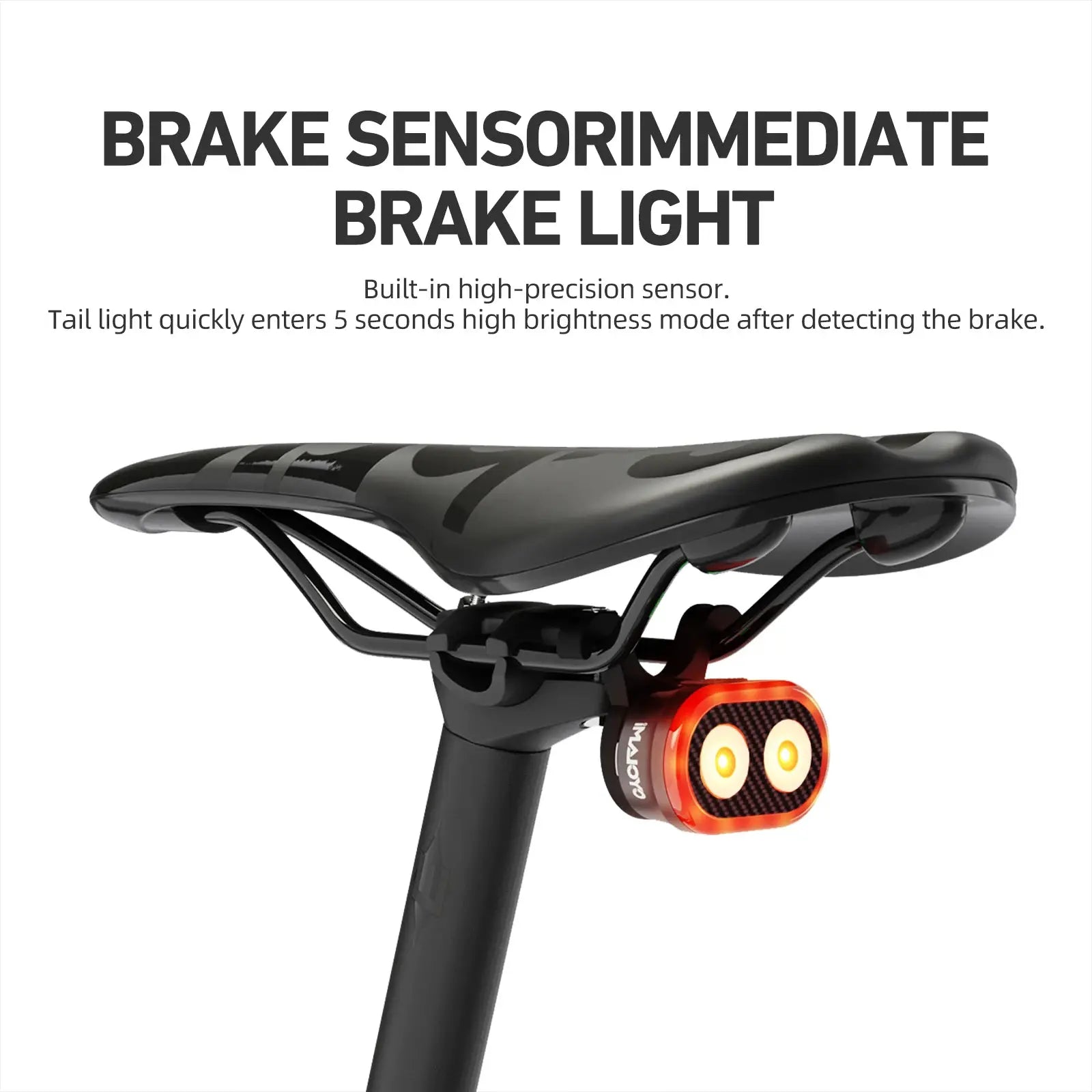 CYCLAMI CY200 Bike Smart Brake Sensing Rear Light IPX6 Waterproof LED Charging Taillight for Cycling