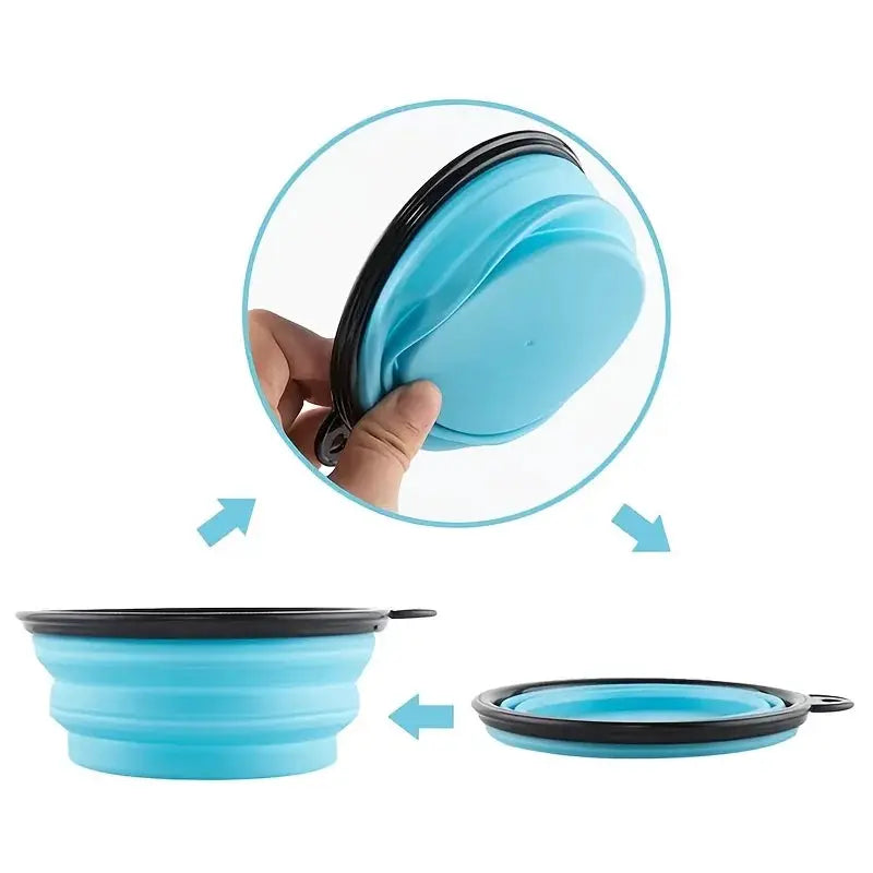 Portable Pet Food Bowl Durable TPR Collapsible Cat Dog Travel Outdoor Water Bowl