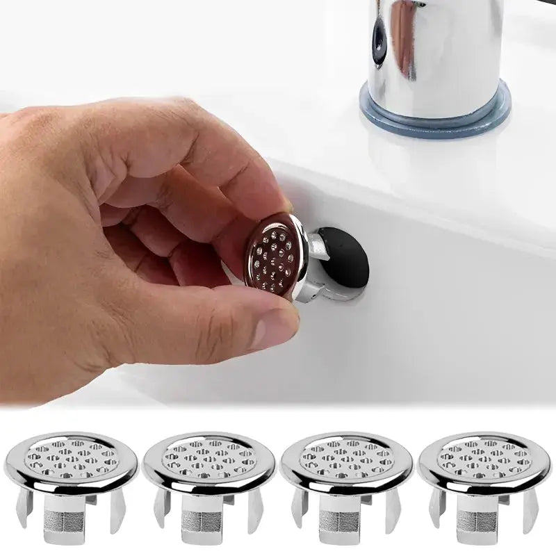 4-pack chrome round sink overflow drain caps for basins