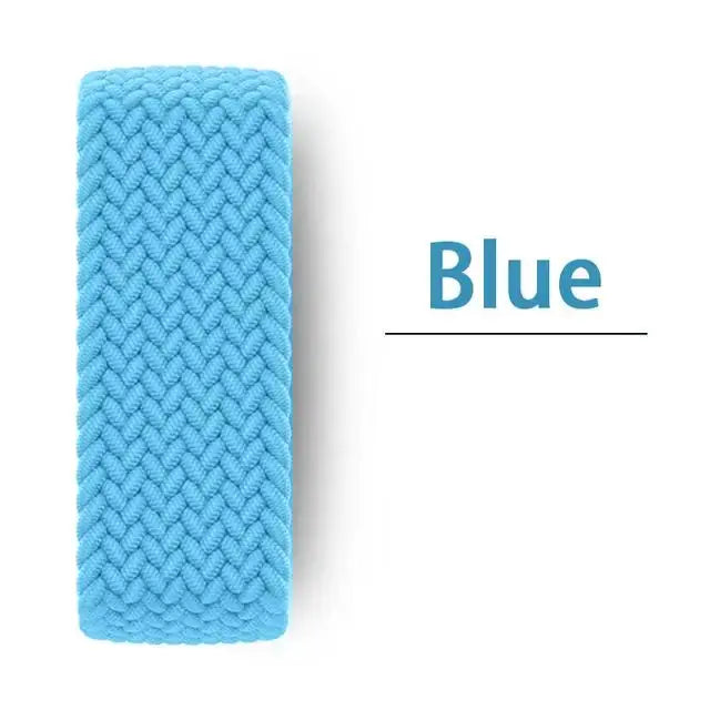 Apple Watch band braided blue, Braided Solo Loop style strap for multiple sizes