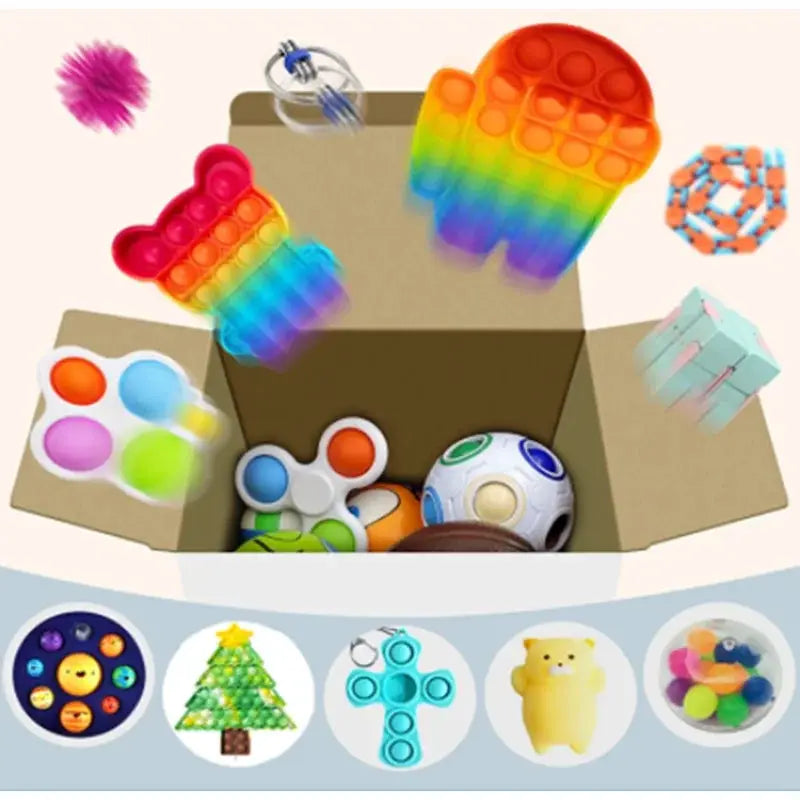 Random Mystery Fidget Toys Bag Pack For Kids Adults Sensory Toys Stress Relievers Autism ADHD Gift Set Spinner Squishy