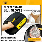 Electrostatic Pet Hair Removal Gloves For Cats And Dogs Reusable Washable Grooming Glove With 2 In 1 Lint Roller Brush