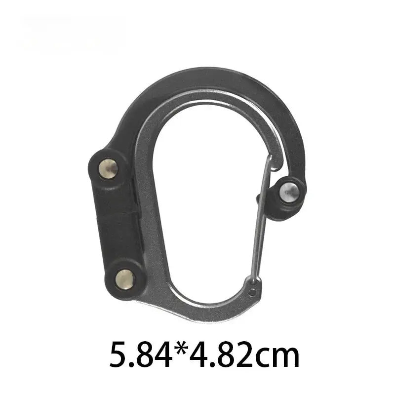 Multifunctional Hybrid Gear Clip Carabiner With 360 Degree Rotating Hook And Strong Buckle For Camping Hiking Travel