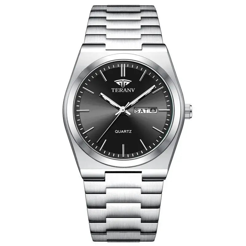 Mens Slim Stainless Steel Calendar Quartz Watch For Men Modern Fashion Timepiece Elegance