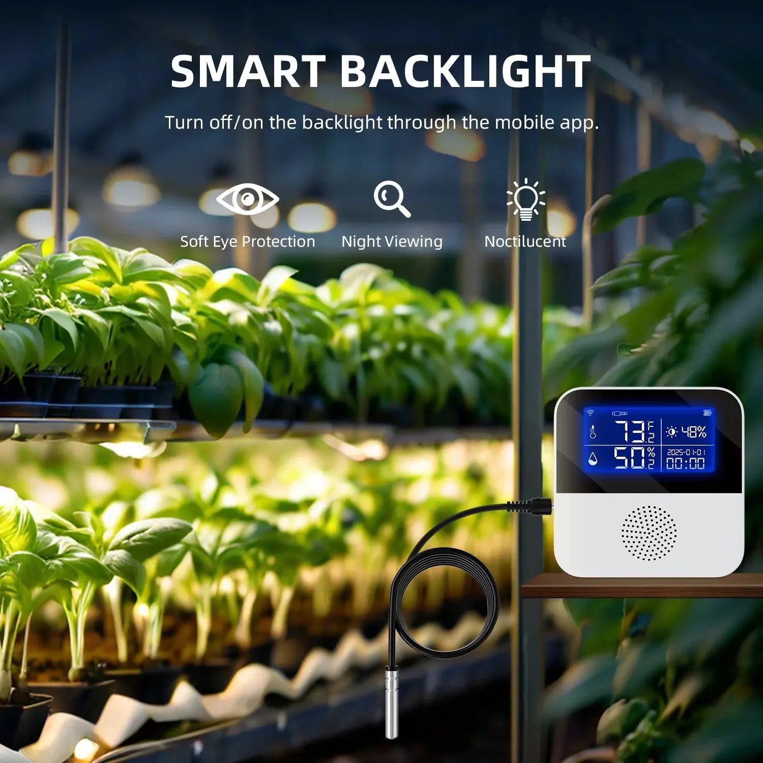 Haozee Tuya Smart WiFi Temperature And Humidity Sensor With Backlit LCD Display Indoor Thermometer Hygrometer