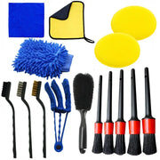 Car detailing brush set by Simples Market; multi-piece kit with yellow sponges and blue mitts