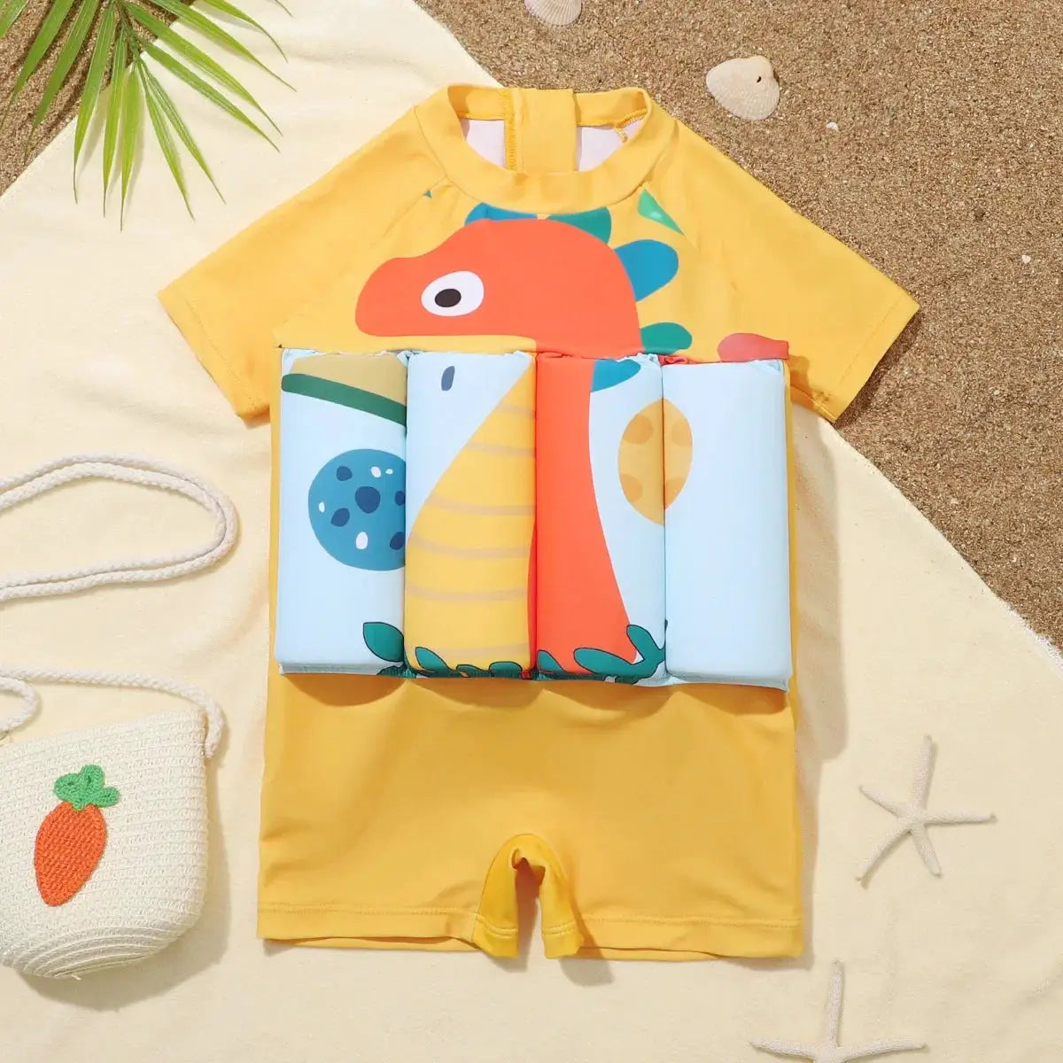 Childrens Buoyancy Swimwear One Piece Rash Guard With Cartoon Print Floating Bathing Suit For Boys And Girls Ages 0 To 6