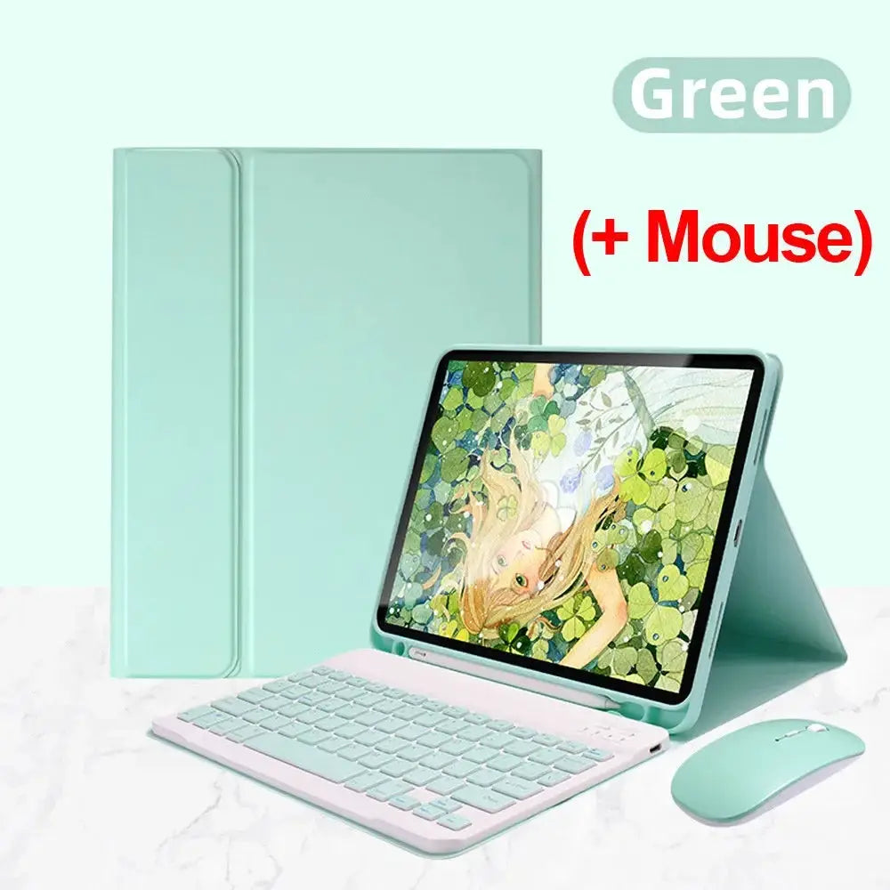 Candy Color Bluetooth Keyboard Case With Magnetic Leather Stand For iPad 10.2 Inch Gen 7 8 9 10 Pro Air Mini 5 6