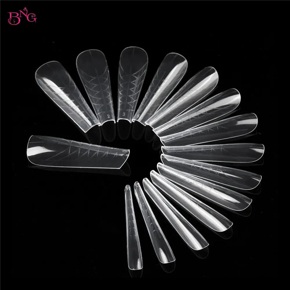 Wide Size Dual Form Nail Molds For Quick Build UV Gel Extensions Square Coffin Almond Shapes