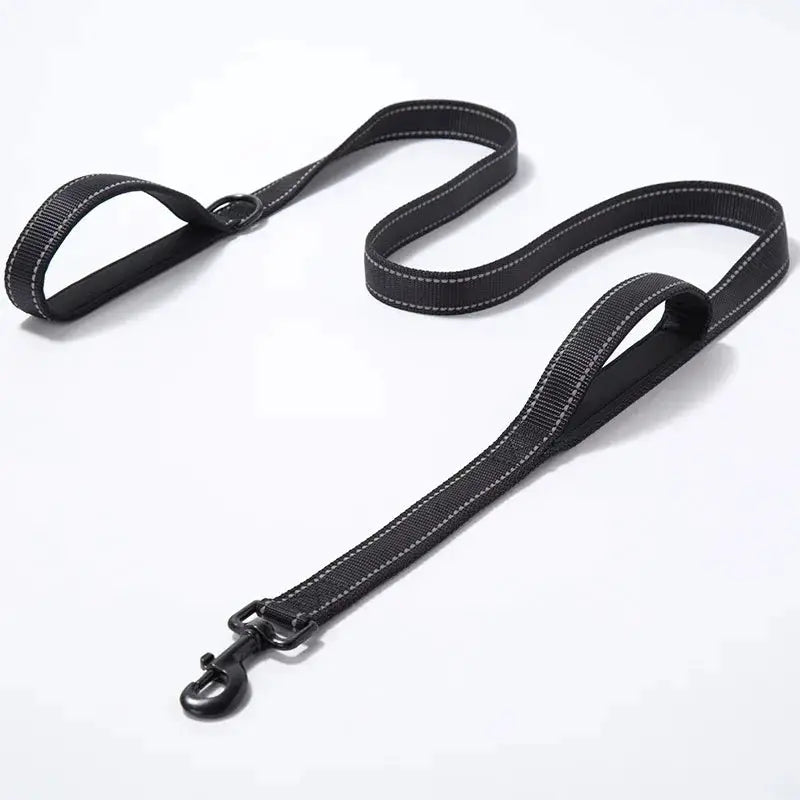 Heavy Duty Double Handle Dog Leash For Outdoor Travel And Training With Enhanced Control And Safety