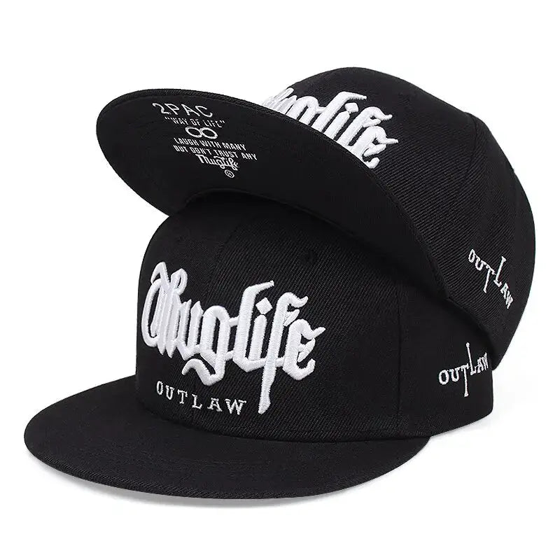 Fashion Fastball Cap Thuglife Embroidery Hip Hop Baseball Hat Snapback For Adults Adjustable Sun Outdoor Casual Bone