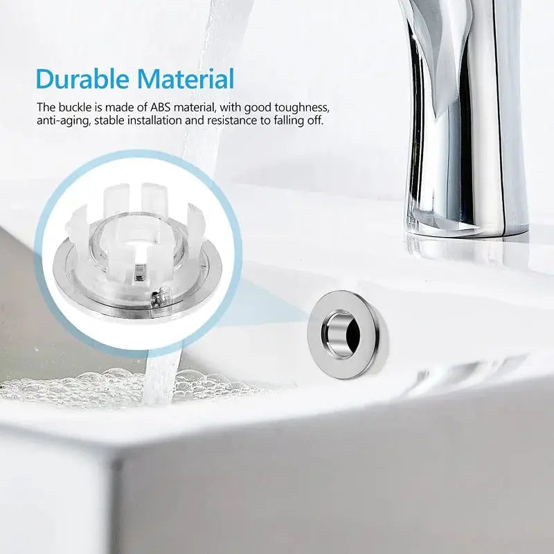 AquaGuard Round Overflow Hole Cover for Sink and Basin Fits 23mm to 25mm Diameters Minimalist Trim