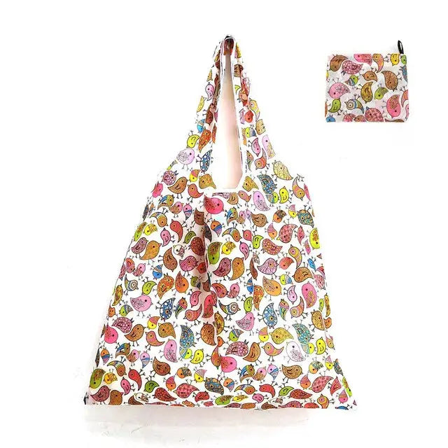 EcoCarry Large Foldable Reusable Tote Bag Made From 190T Polyester For Grocery Shopping Beach Storage