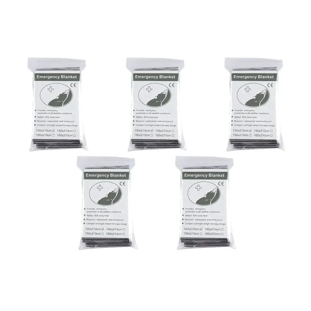 1 To 10 Pack Emergency Thermal Blanket Kit Military Rescue Mylar Foil Windproof Waterproof First Aid Camping