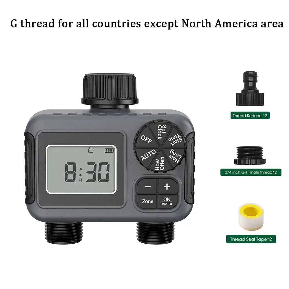 Insoma 2 Zone Sprinkler Timer Programmable Garden Hose Timer Water Saving Irrigation Controller IPX5